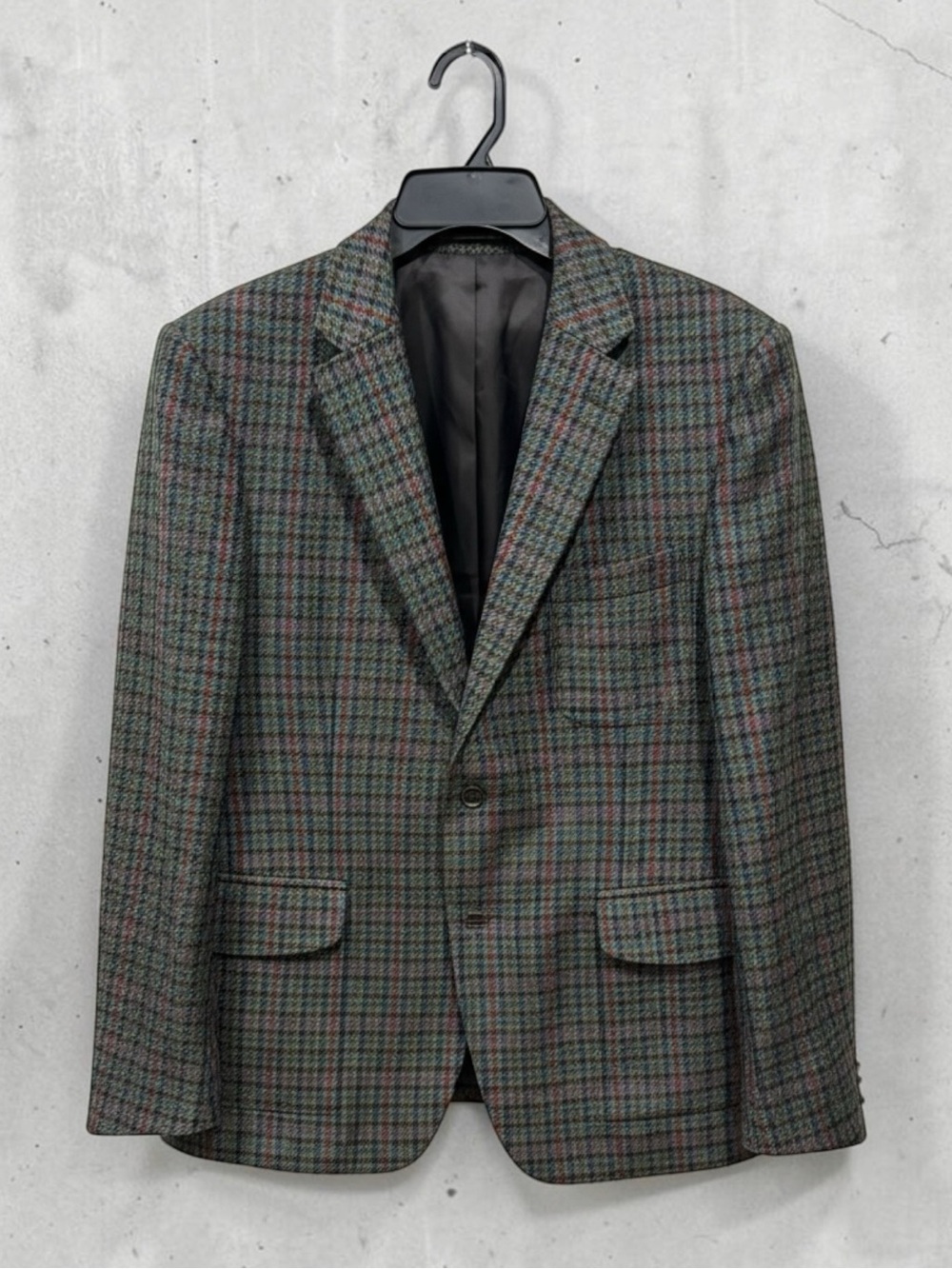 Q by Flynt Rigby houndstooth lightweight wool sport coat with elbow patches 42R